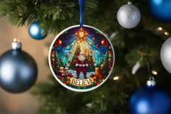 Believe Christmas Round Cute Ornament Sublimation Product Image 4