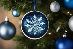 Snow Flake Christmas Round Cute Ornament Sublimation Product Image 4
