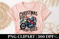 Santa on a Bike PNG Clipart T-shirt Design Product Image 2