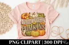 Farm Fresh Pumpkins Haloween Clipart PNG Product Image 2