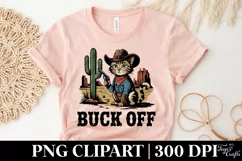 Buck Off Cowboy Cat Clipart PNG Product Image 5