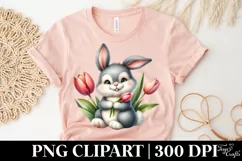 Easter Bunny Egg Flower, Clipart |T-shirt, Mug PNG Product Image 5