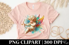 Cupid Angel Of Love Gesture Watercolor Florals Clipart Product Image 4