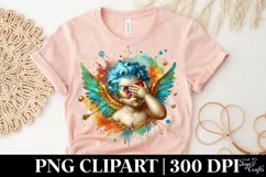 Cupid Angel Of Love Gesture Watercolor Florals Clipart Product Image 4