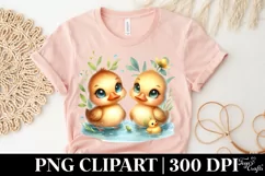 Ducklings in a Pond |T-shirt, Mug PNG Product Image 4