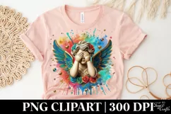 Cupid Angel Of Love Gesture Watercolor Florals Clipart Product Image 5
