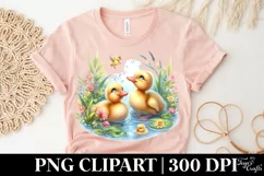 Ducklings in a Pond |T-shirt, Mug PNG Product Image 5