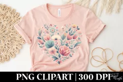 Valentines Sprint Floral Heart , Clipart |T-shirt, Mug Product Image 5