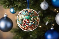 Christmas Round Cute Ornament Sublimation Product Image 4