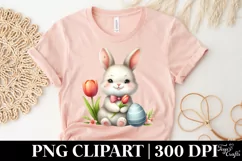Easter Bunny Egg Flower, Clipart |T-shirt, Mug PNG Product Image 5