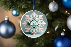 Snow Flake Christmas Round Cute Ornament Sublimation Product Image 4