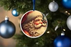 Christmas Round Santa Ornament Sublimation Product Image 4