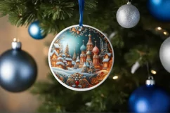 Christmas Round Cute Ornament Sublimation Product Image 4