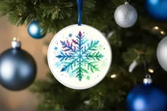 Snow Flake Christmas Round Cute Ornament Sublimation Product Image 4