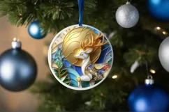 Christmas Round Reindeer Ornament Sublimation Product Image 4