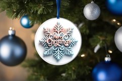 Snow Flake Christmas Round Cute Ornament Sublimation Product Image 4