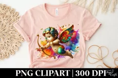 Cupid Angel Of Love Gesture Watercolor Florals Clipart Product Image 1