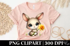 Easter Bunny Egg Flower, Clipart |T-shirt, Mug PNG Product Image 4