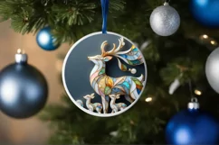 Christmas Round Cute Penguin Ornament Sublimation Product Image 4