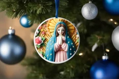 Christmas Round Snow Man Animal Ornament Sublimation Product Image 4