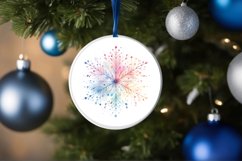 Snow Flake Christmas Round Cute Ornament Sublimation Product Image 4