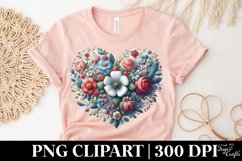 Valentines Floral Heart , Clipart |T-shirt, Mug, Tumbler Product Image 4