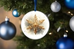 Snow Flake Christmas Round Cute Ornament Sublimation Product Image 4