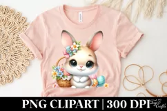 Easter Bunny Egg Flower, Clipart |T-shirt, Mug PNG Product Image 4