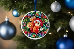 Stained Glass Christmas Round Ornament Sublimation Product Image 4