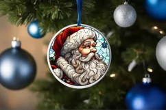 Stained Glass Christmas Round Ornament Sublimation Product Image 4