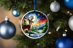 Stained Glass Christmas Round Ornament Sublimation Product Image 4