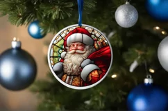 Stained Glass Christmas Round Ornament Sublimation Product Image 4