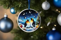 Stained Glass Christmas Round Ornament Sublimation Product Image 4