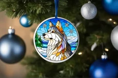 Stained Glass Christmas Round Ornament Sublimation Product Image 4