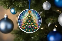 Stained Glass Christmas Round Ornament Sublimation Product Image 4