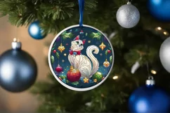 Stained Glass Christmas Round Ornament Sublimation Product Image 4
