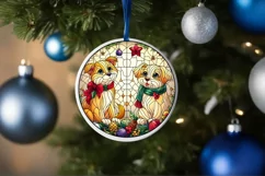 Stained Glass Christmas Round Ornament Sublimation Product Image 4