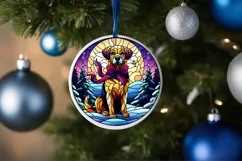Stained Glass Christmas Round Ornament Sublimation Product Image 4