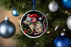 Stained Glass Christmas Round Ornament Sublimation Product Image 4
