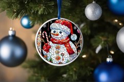 Stained Glass Christmas Round Ornament Sublimation Product Image 4