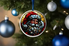 Stained Glass Christmas Round Ornament Sublimation Product Image 4