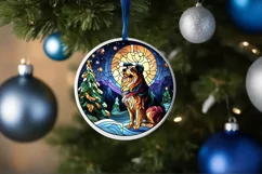 Stained Glass Christmas Round Ornament Sublimation Product Image 4
