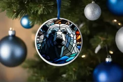 Stained Glass Christmas Round Ornament Sublimation Product Image 4