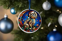 Stained Glass Christmas Round Ornament Sublimation Product Image 4