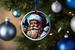 Stained Glass Christmas Round Ornament Sublimation Product Image 4