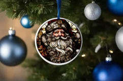 Stained Glass Christmas Round Ornament Sublimation Product Image 4
