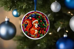 Stained Glass Christmas Round Ornament Sublimation Product Image 4