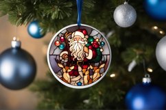 Stained Glass Christmas Round Ornament Sublimation Product Image 4