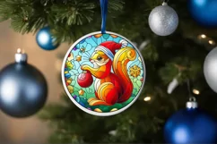 Stained Glass Christmas Round Ornament Sublimation Product Image 4