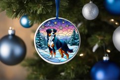 Stained Glass Christmas Round Ornament Sublimation Product Image 4